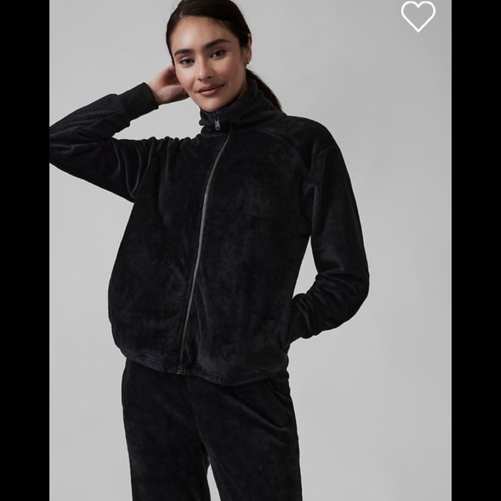Athleta Midnight Black Teddy Jacket
